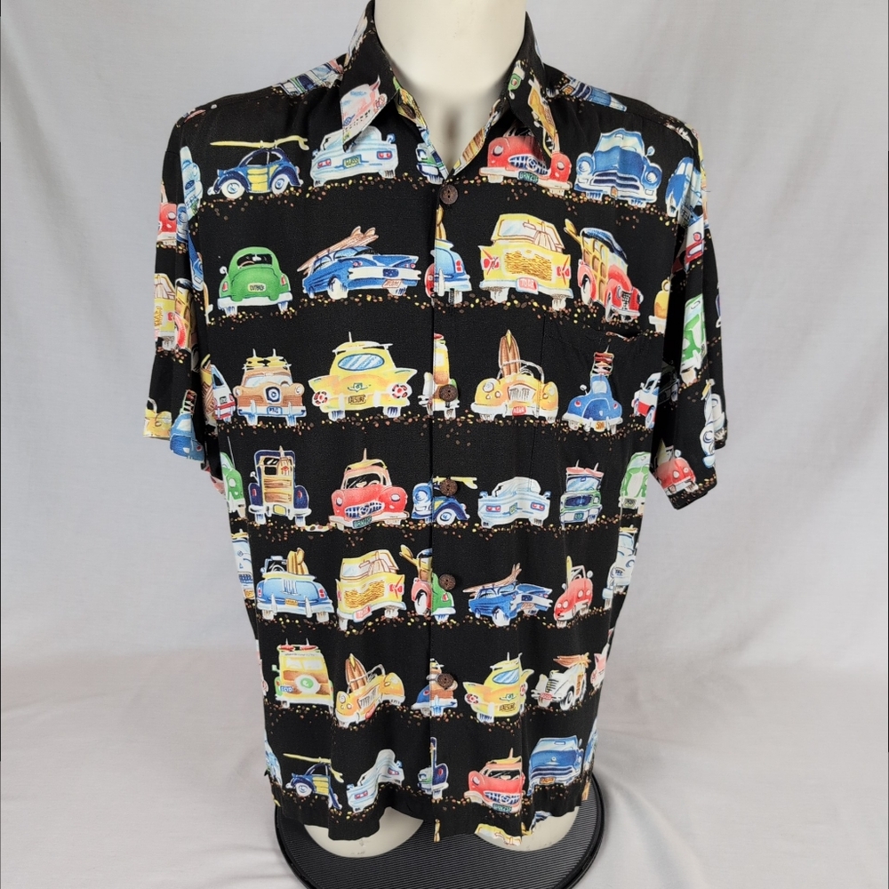 John Severson By Kahala Vintage Beach Car Hawaiian Shirt (M)